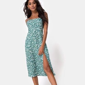 Green Floral Motel Rocks Midi Dress